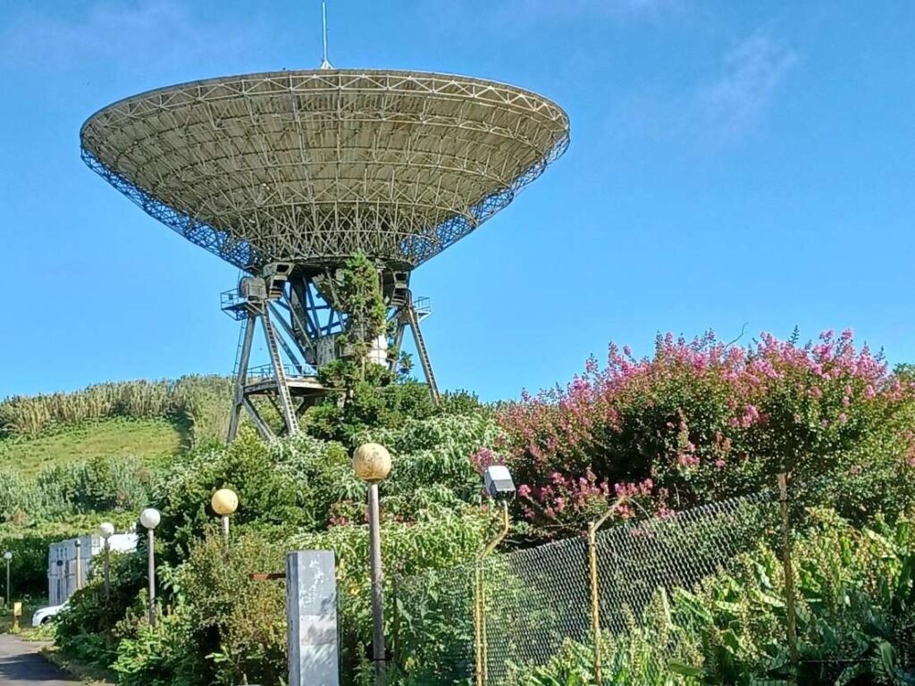 32-metre antenna infrastructure at Fajã de Cima, São Miguel, Azores.
